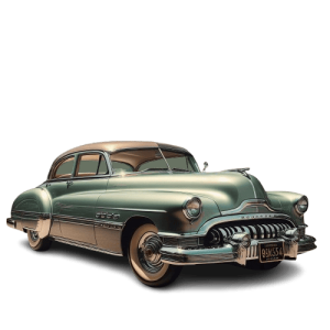 metallic green 1950 Oldsmobile Rocket 88