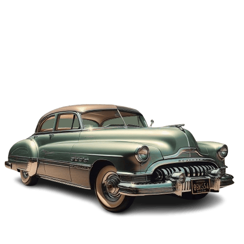 metallic green 1950 Oldsmobile Rocket 88